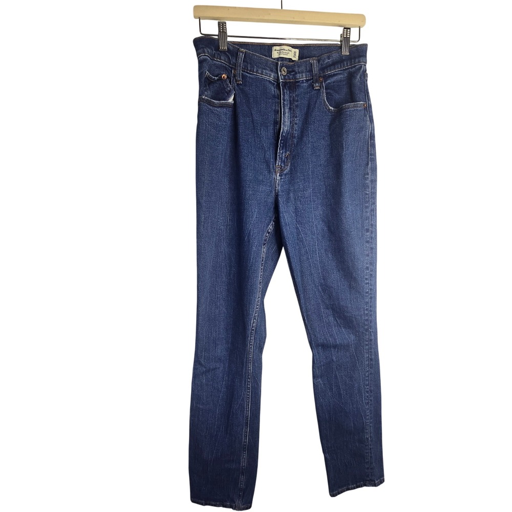 Abercrombie & Fitch 90s Slim Straight Jeans Womens 30/10L Dark Wash Cotton Retro